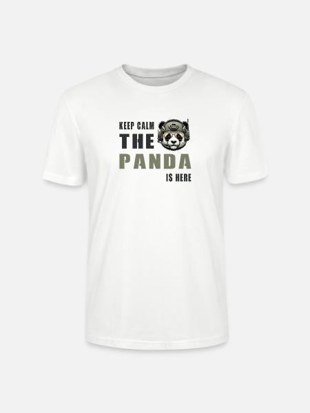 Tactical Panda – Keep Calm - Stanley/Stella CRAFTER Unisex Organic T-Shirt - white