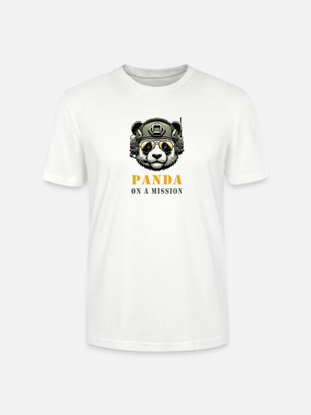 Panda in Mission / Military - Stanley/Stella CRAFTER Unisex Organic T-Shirt - white