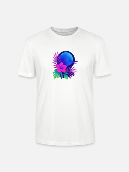 Neon Tropic Moon - Stanley/Stella CRAFTER Unisex Organic T-Shirt - white