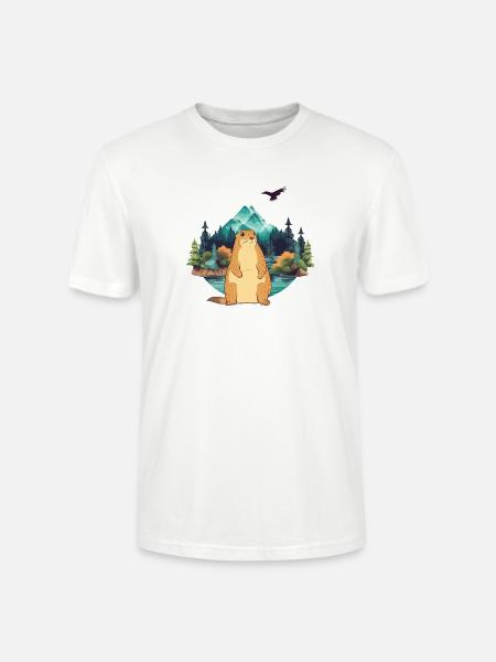 Murmeltier - Stanley/Stella Unisex Bio-T-Shirt CRAFTER - Weiß