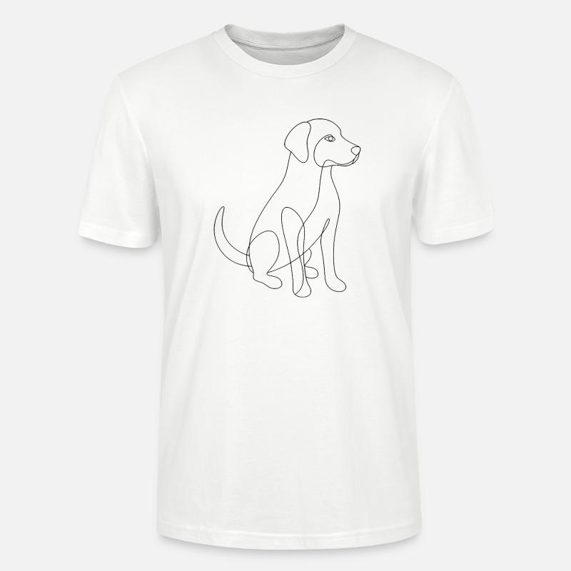 Dessin au trait - Chien - T-shirt bio CRAFTER Stanley Stella Unisexe - blanc