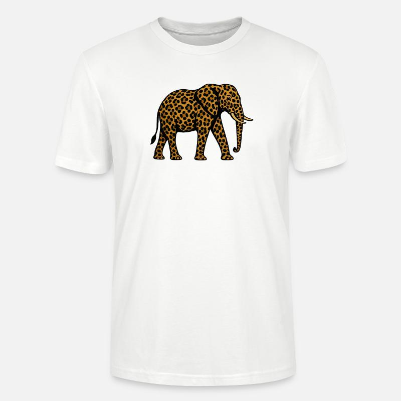 Leopard Elephant Pattern - Stanley/Stella CRAFTER Unisex Organic T-Shirt - white