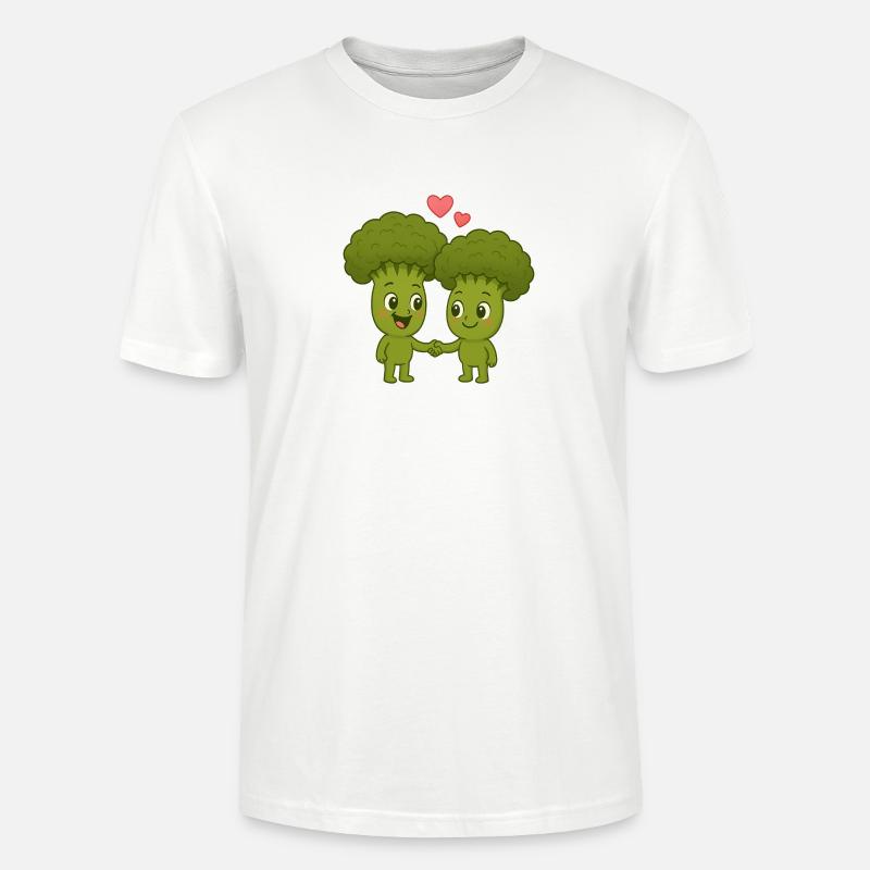 Mignon brocoli avec des cœurs - T-shirt bio CRAFTER Stanley Stella Unisexe - blanc