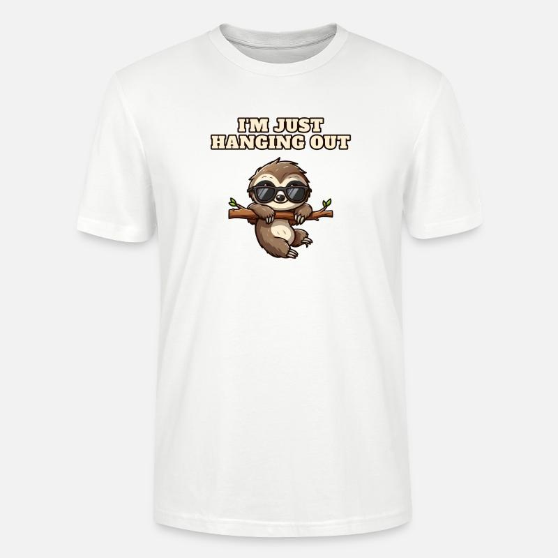 Faultier mit heraushängender Sonnenbrille - Stanley/Stella Unisex Bio-T-Shirt CRAFTER - Weiß
