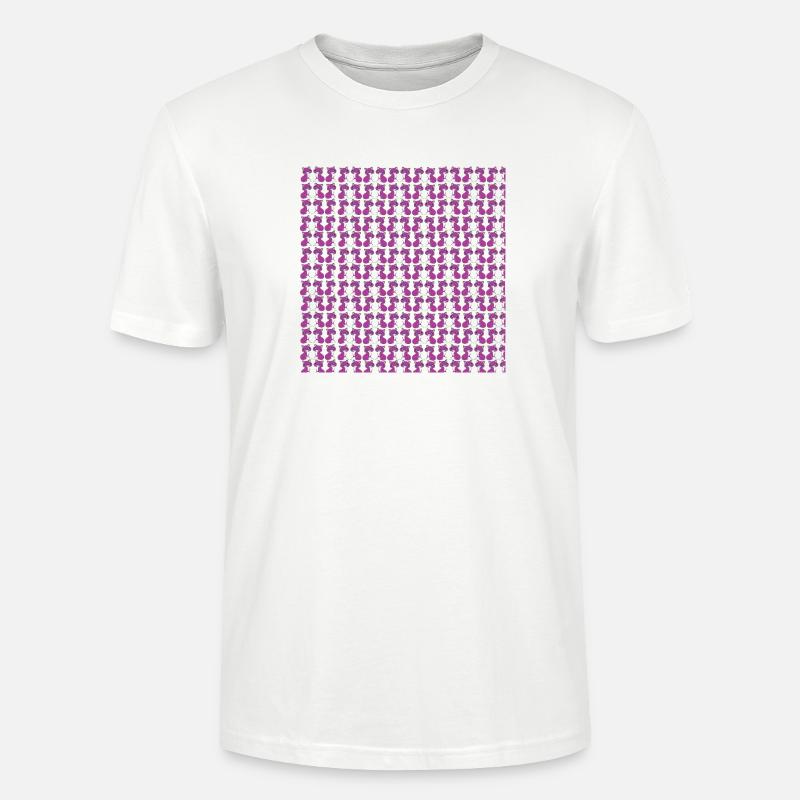 katzenmuster, langhaar katze sitzend, Samtpfote - Stanley/Stella Unisex Bio-T-Shirt CRAFTER - Weiß