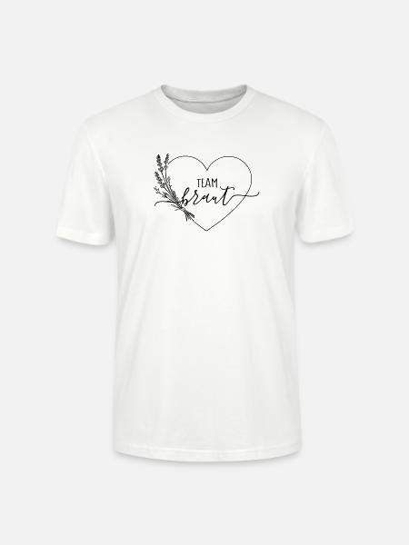 Team Braut Herz Wildblumen - Stanley/Stella Unisex Bio-T-Shirt CRAFTER - Weiß