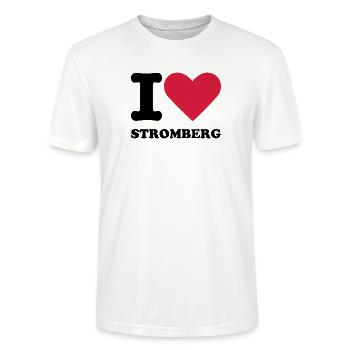 Stromberg Mit Spruch I Love Stromberg - Stanley/Stella Unisex Bio-T-Shirt CRAFTER - Weiß - Vorne - Alina (178cm) & Michal (187cm)
