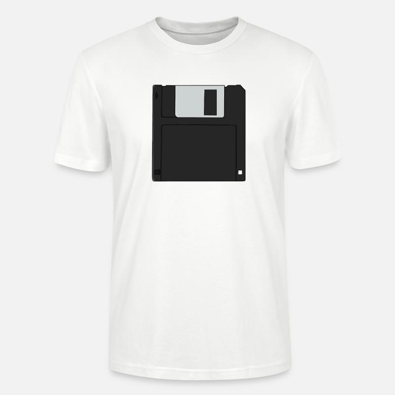 Nostalgic 3½ inch Diskette Retro Floppy Disk - Stanley/Stella CRAFTER Unisex Organic T-Shirt - white