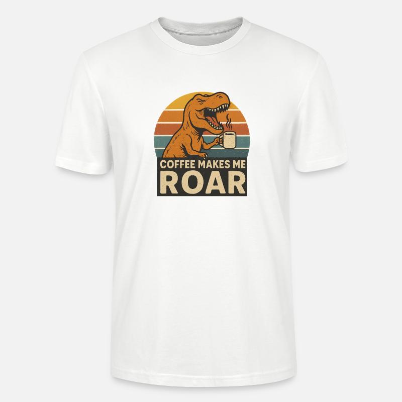 Dinosaur Coffee Roar Fun Design - Stanley/Stella Unisex Bio-T-Shirt CRAFTER - Weiß