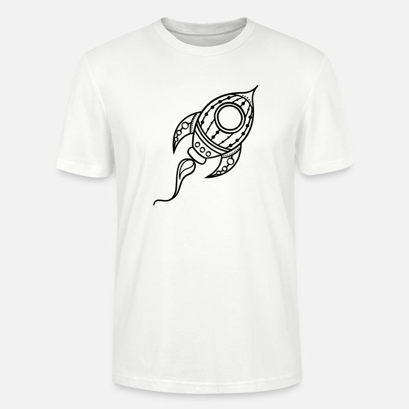 Fusée Doodle Voyage dans l’espace - T-shirt bio CRAFTER Stanley Stella Unisexe - blanc