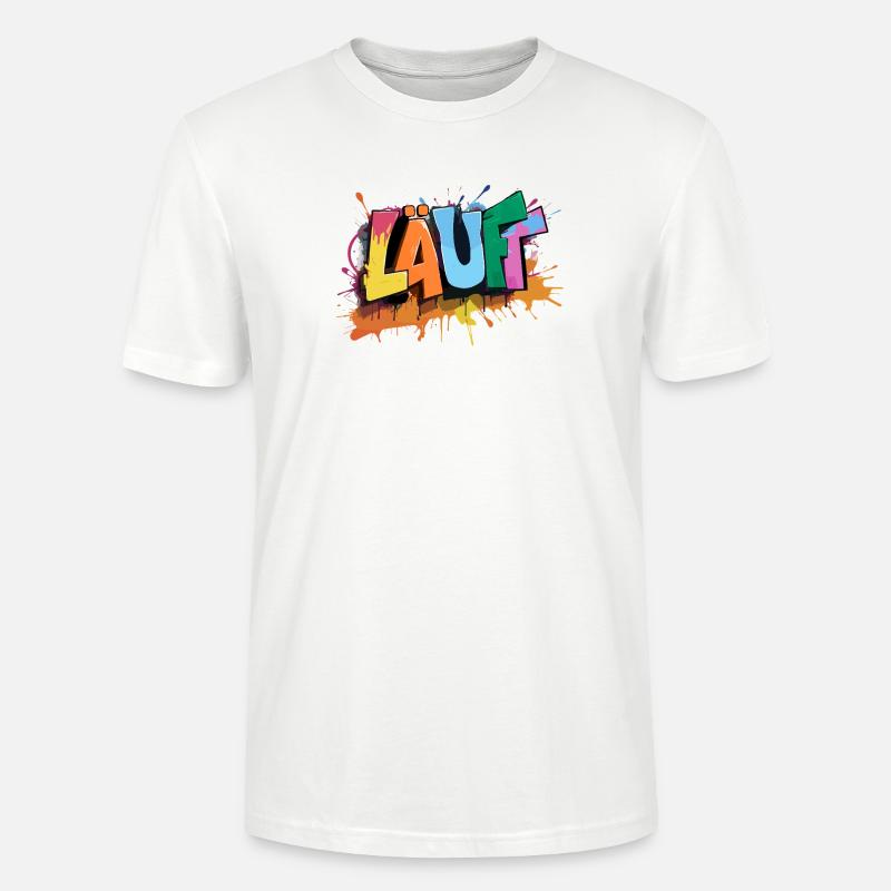 Läuft Statement Läufer Graffiti Lustige Sprüche - Stanley/Stella Unisex Bio-T-Shirt CRAFTER - Weiß