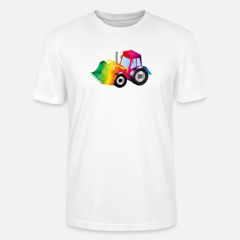 Regenbogen-Bagger voller Farbenfreude - Stanley/Stella Unisex Bio-T-Shirt CRAFTER - Weiß