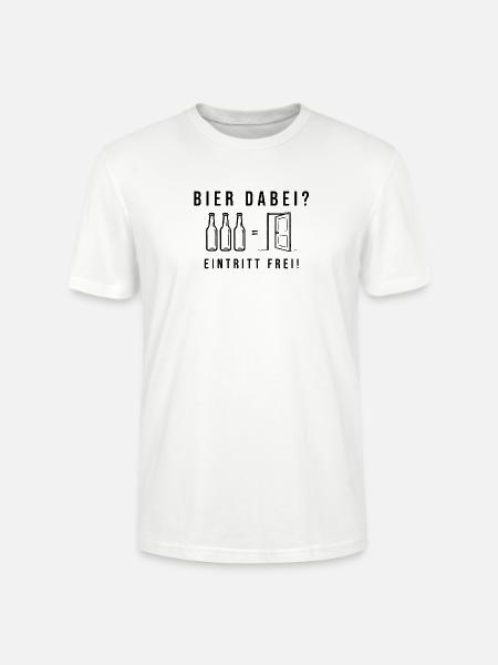 Bier dabei Eintritt frei Biersprüche Biergeschenk - Stanley/Stella Unisex Bio-T-Shirt CRAFTER - Weiß