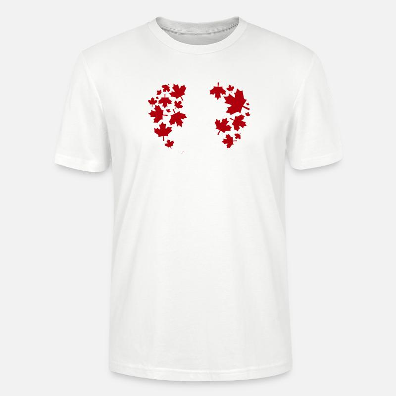 Maple Leaf Heart Pattern - Stanley/Stella CRAFTER Unisex Organic T-Shirt - white