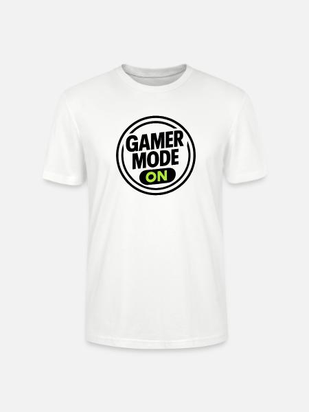 Gamer Mode ON – Neon Gaming T-Shirt - Stanley/Stella CRAFTER Unisex Organic T-Shirt - white