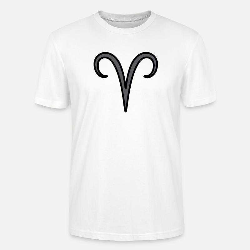Widder Sternzeichen Symbol Schwarz & Grau - Stanley/Stella Unisex Bio-T-Shirt CRAFTER - Weiß