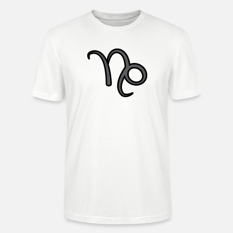 Steinbock Sternzeichen Symbol Schwarz & Grau - Stanley/Stella Unisex Bio-T-Shirt CRAFTER - Weiß