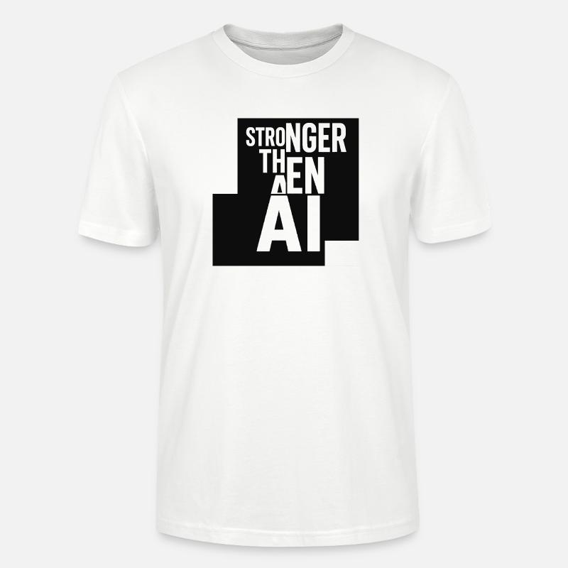 Conception de solidarité Strong Tea AI - T-shirt bio CRAFTER Stanley Stella Unisexe - blanc