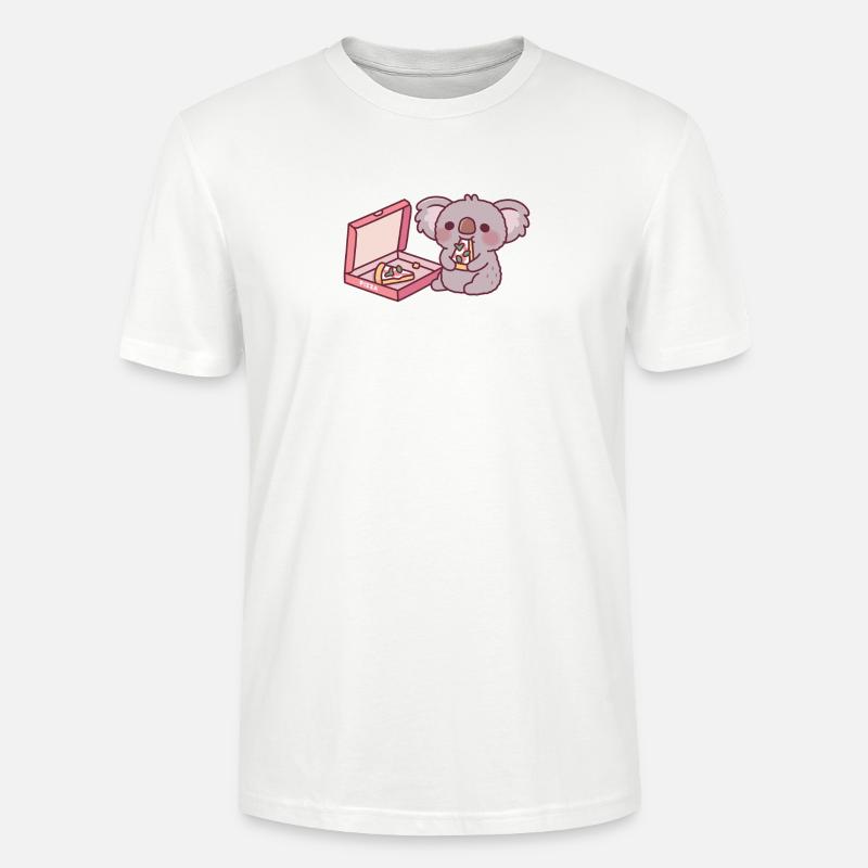 Mignon Koala Ours Mangeant Pizza - T-shirt bio CRAFTER Stanley Stella Unisexe - blanc