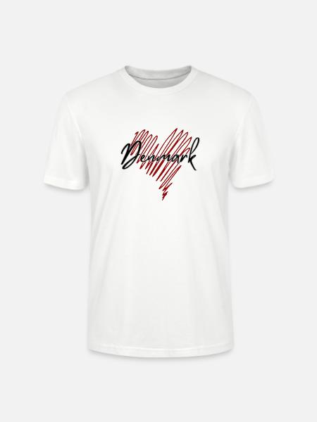 Danish pride, I love Denmark - Stanley/Stella CRAFTER Unisex Organic T-Shirt - white