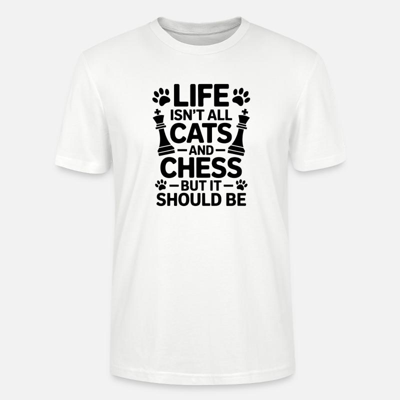 Schach Spruch Katze Schach Geschenk - Stanley/Stella Unisex Bio-T-Shirt CRAFTER - Weiß
