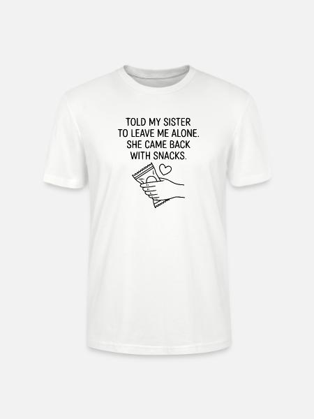 Sjov søster kærlighed snack humor citat - Stanley Stella CRAFTER unisex økologisk-T-shirt - hvid