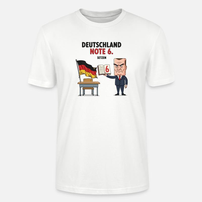 Deutschland Note 6 Motiv mit Lehrer  - Stanley/Stella Unisex Bio-T-Shirt CRAFTER - Weiß