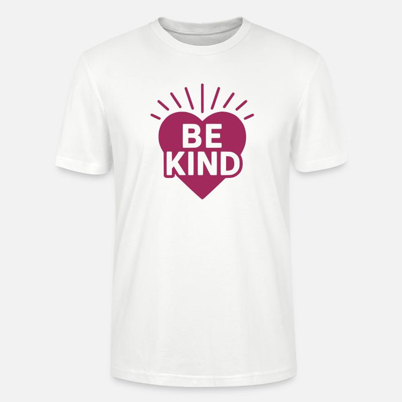 Herz mit Be Kind Botschaft - Stanley/Stella Unisex Bio-T-Shirt CRAFTER - Weiß