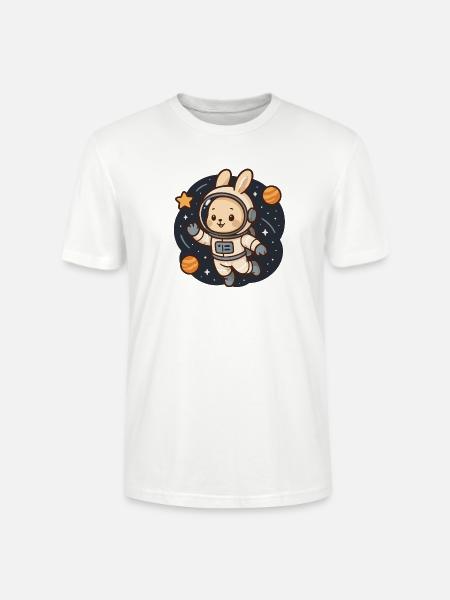 Space bunny in astronaut suit - Stanley/Stella CRAFTER Unisex Organic T-Shirt - white