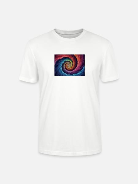 Bunter galaktischer Wirbel - Stanley/Stella Unisex Bio-T-Shirt CRAFTER - Weiß