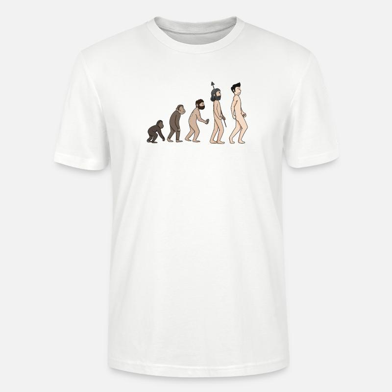 Human Development - Evolution Illustration - Stanley/Stella CRAFTER Unisex Organic T-Shirt - white