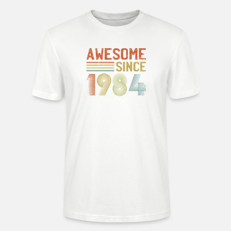 Conception de logo d’anniversaire d’année rétro - T-shirt bio CRAFTER Stanley Stella Unisexe - blanc