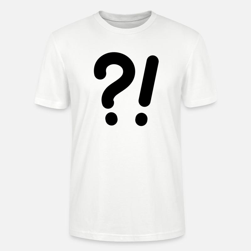 Points d’interrogation et points d’exclamation - T-shirt bio CRAFTER Stanley Stella Unisexe - blanc