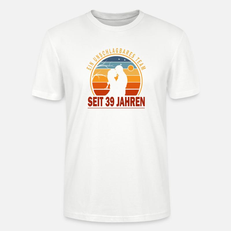 39 Jahre Beziehung Geschenk Ehemann Ehefrau - Stanley/Stella Unisex Bio-T-Shirt CRAFTER - Weiß