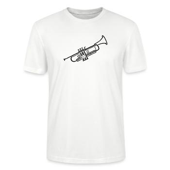 Trompete Skizze Geschenk für Trompeter - Stanley/Stella Unisex Bio-T-Shirt CRAFTER - Weiß - Vorne - Alina (178cm) & Michal (187cm)