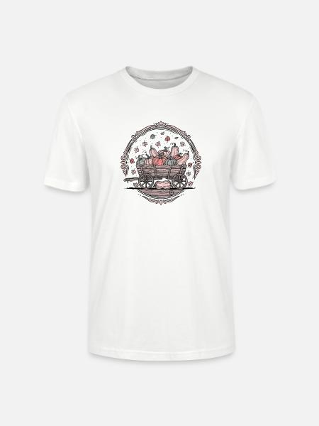 Autumn Harvest Pumpkin Wagon - Stanley/Stella CRAFTER Unisex Organic T-Shirt - white