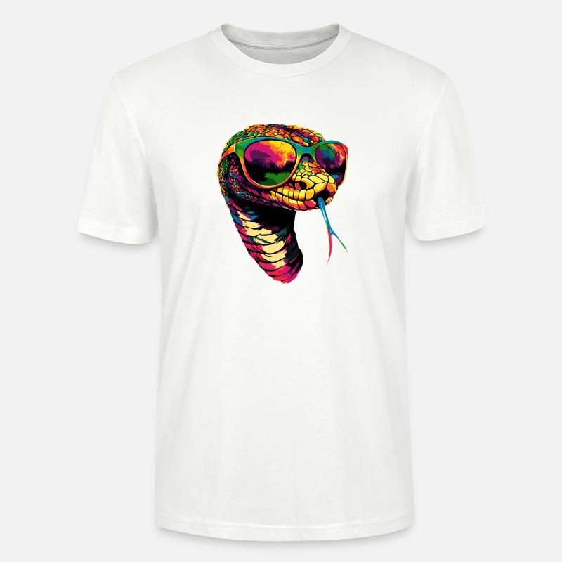 Schlange Python Kobra Klapperschlange Schlangen - Stanley/Stella Unisex Bio-T-Shirt CRAFTER - Weiß