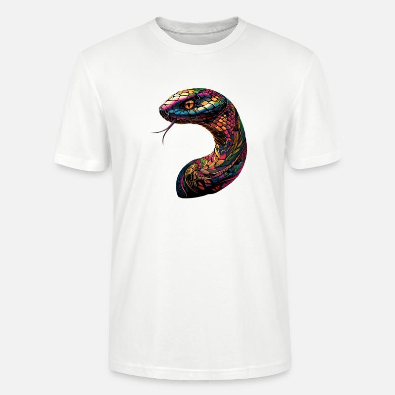 Schlange Python Kobra Klapperschlange Schlangen - Stanley/Stella Unisex Bio-T-Shirt CRAFTER - Weiß