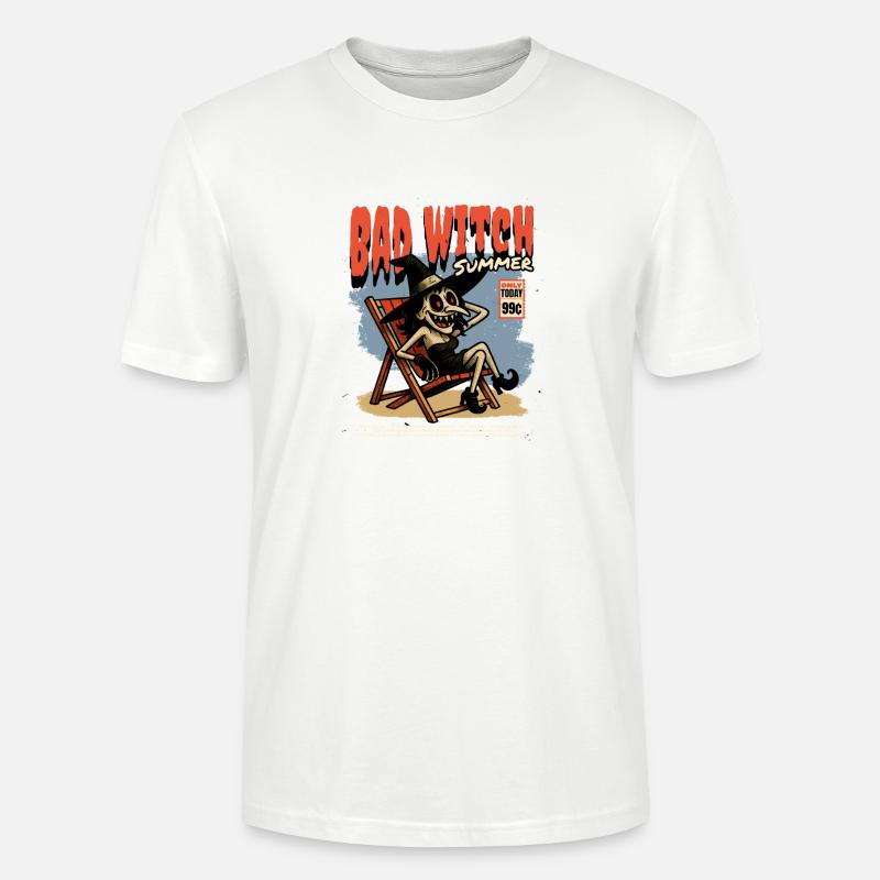 Crâne Sorcière dans Vampire d’été - T-shirt bio CRAFTER Stanley Stella Unisexe - blanc