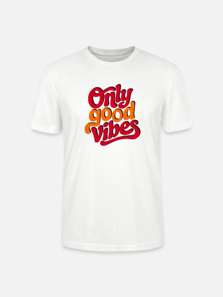 Positive Vibes Hand Lettered Design - Stanley/Stella Unisex Bio-T-Shirt CRAFTER - Weiß