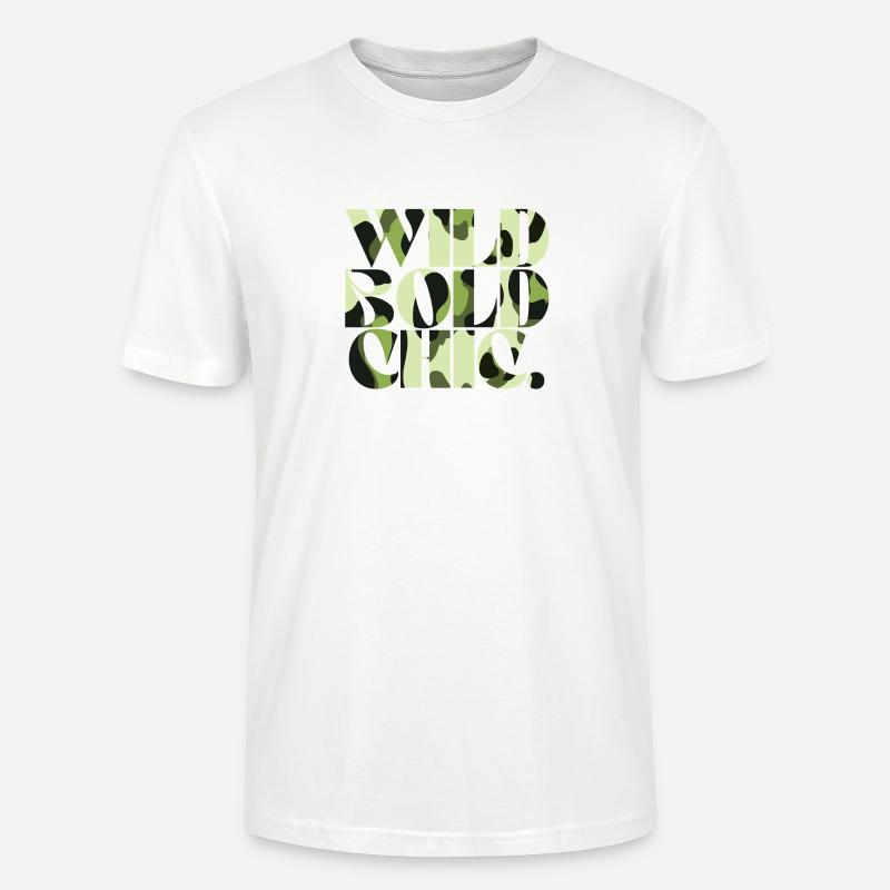 Wild Bold Chic Camouflage Chic - Stanley/Stella CRAFTER Unisex Organic T-Shirt - white