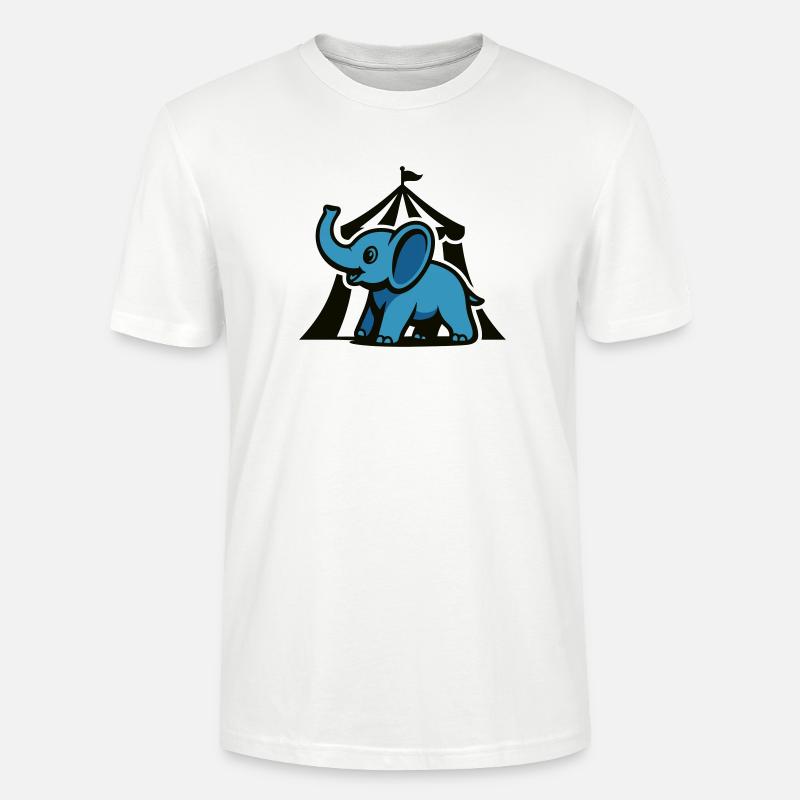 Blue Circus Elephant - Stanley/Stella CRAFTER Unisex Organic T-Shirt - white