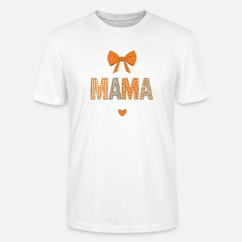 Orange Mom Patchwork Muster - Stanley/Stella Unisex Bio-T-Shirt CRAFTER - Weiß