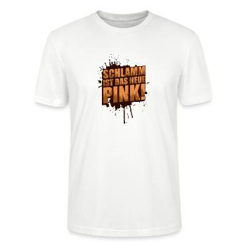 Mud is the new mud run Mud Run Muddy Race - Stanley/Stella CRAFTER Unisex Organic T-Shirt - white - Front - Alina (178cm) & Michal (187cm)