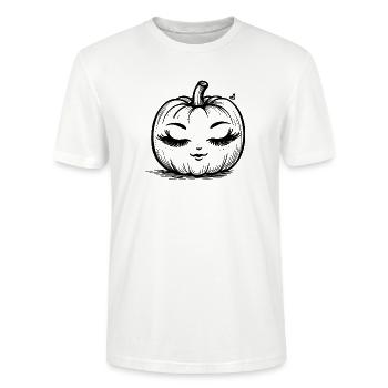 Kürbis lieblich und freundlich - Stanley/Stella Unisex Bio-T-Shirt CRAFTER - Weiß - Vorne - Alina (178cm) & Michal (187cm)