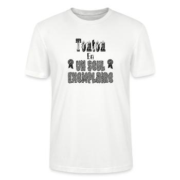 Tonton In One Copy - Stanley/Stella CRAFTER Unisex Organic T-Shirt - white - Front - Alina (178cm) & Michal (187cm)