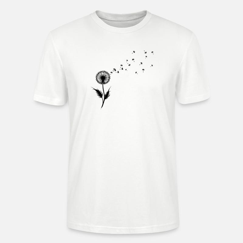 Dandelion Wishes & Freedom Blowing Seeds - Stanley/Stella CRAFTER Unisex Organic T-Shirt - white