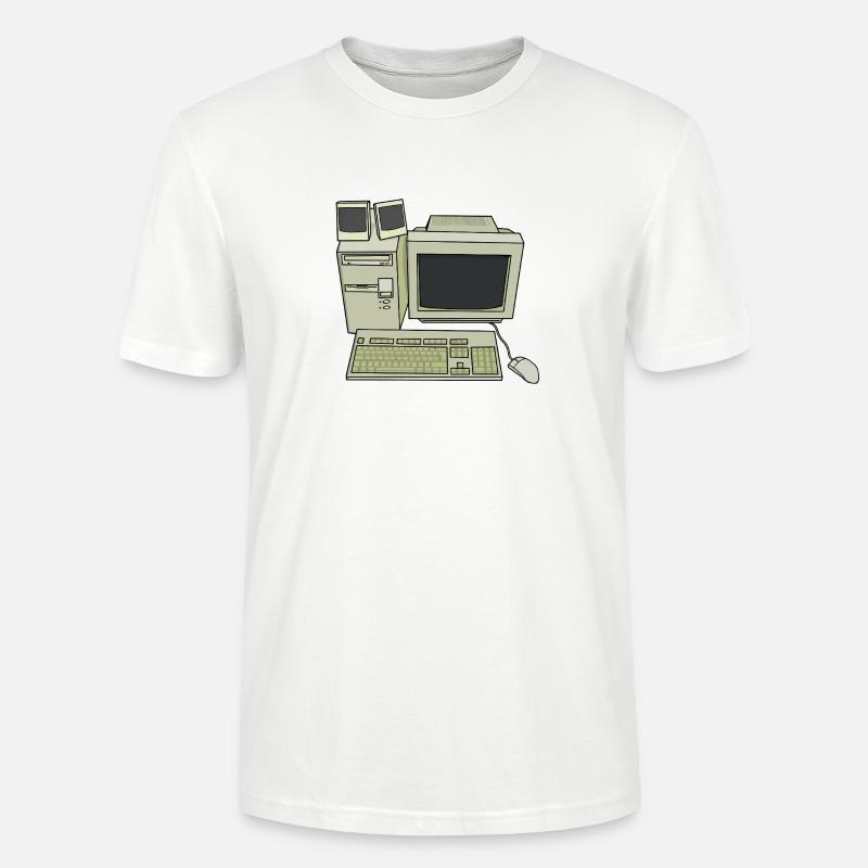Retro Computer Desk Einrichtung - Stanley/Stella Unisex Bio-T-Shirt CRAFTER - Weiß