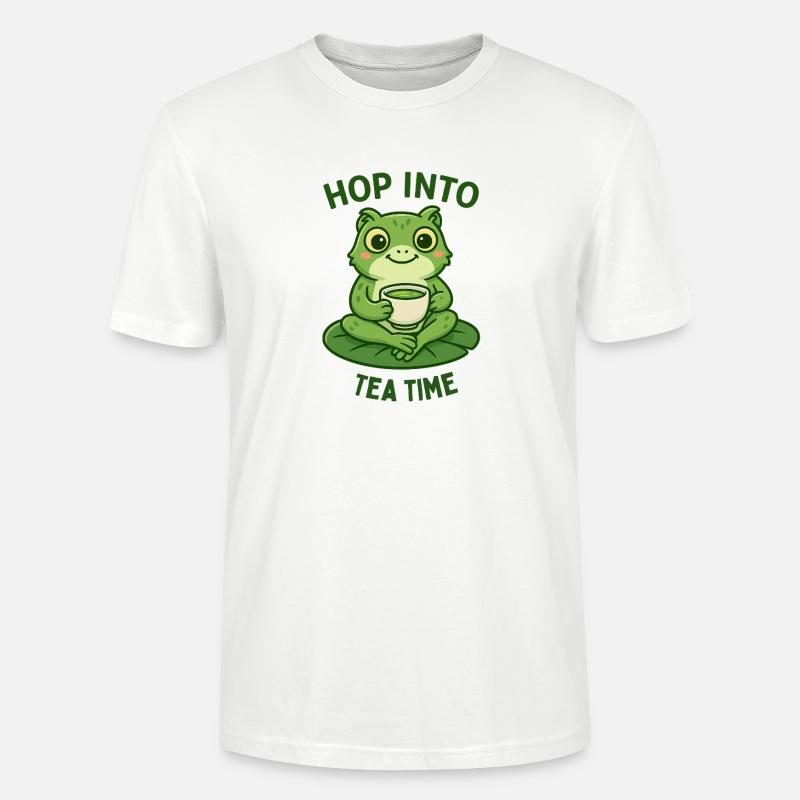 Frosch Teezeit Matcha Illustration Design  - Stanley/Stella Unisex Bio-T-Shirt CRAFTER - Weiß