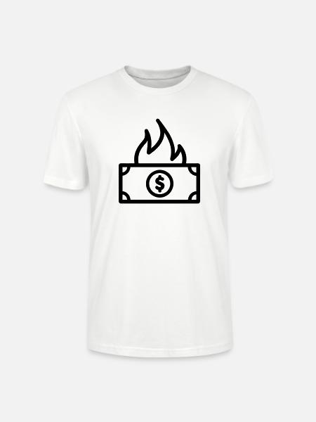 Burning Money - Stanley/Stella CRAFTER Unisex Organic T-Shirt - white